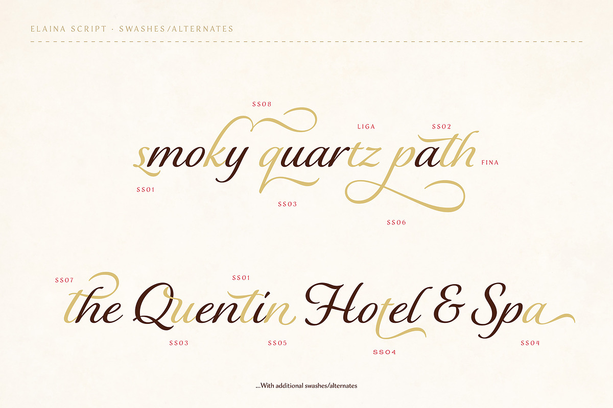 Elaina Family, a Serif Font by Laura Worthington