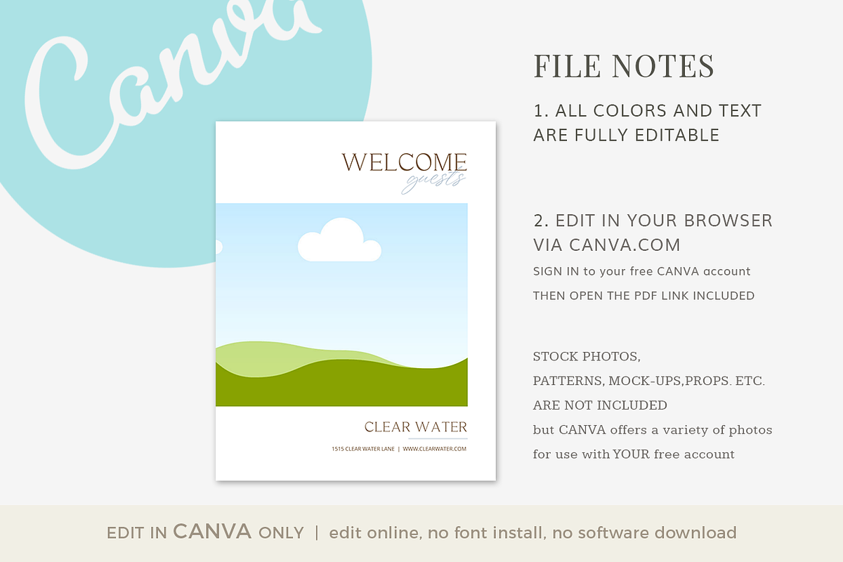 Beach Airbnb Welcome Guide CANVA, a Magazine Template by Digiluxe (Photo 2 of 6)