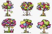 Whimsical Valentines Day Heart Tree, an Illustration by CreationArt (Thumbnail 5 of 7)