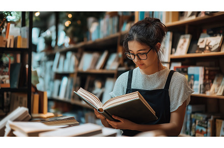Woman Reading a Book in Cozy