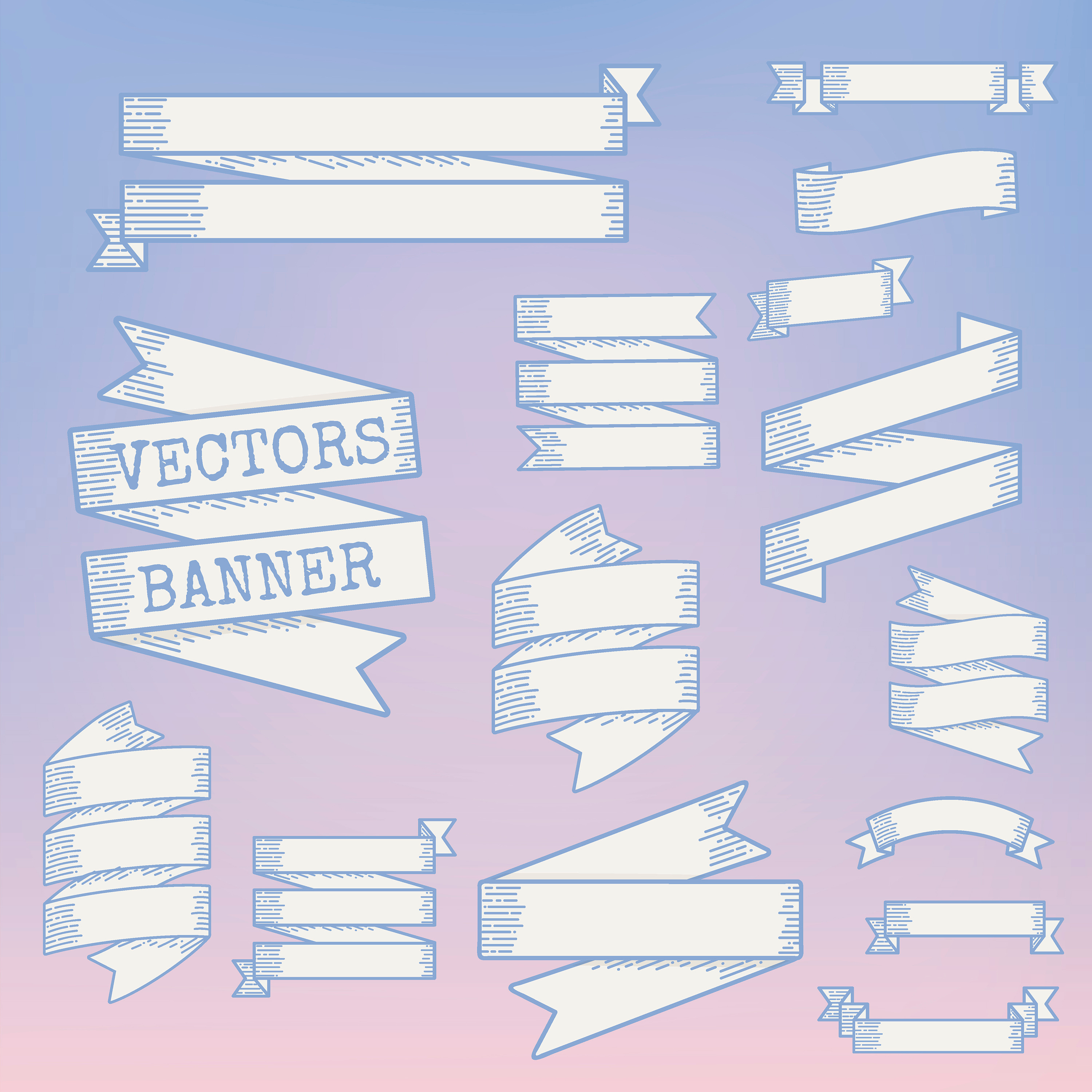 Ribbon banner collection, a Graphic by rawpixel