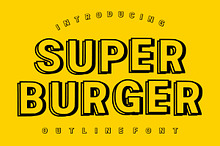 SUPER BURGER  DOUBLE OUTLINE FONT
