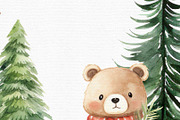 Watercolor Christmas Bear Clipart, an Illustration by Autumn Breeze (Thumbnail 4 of 7)