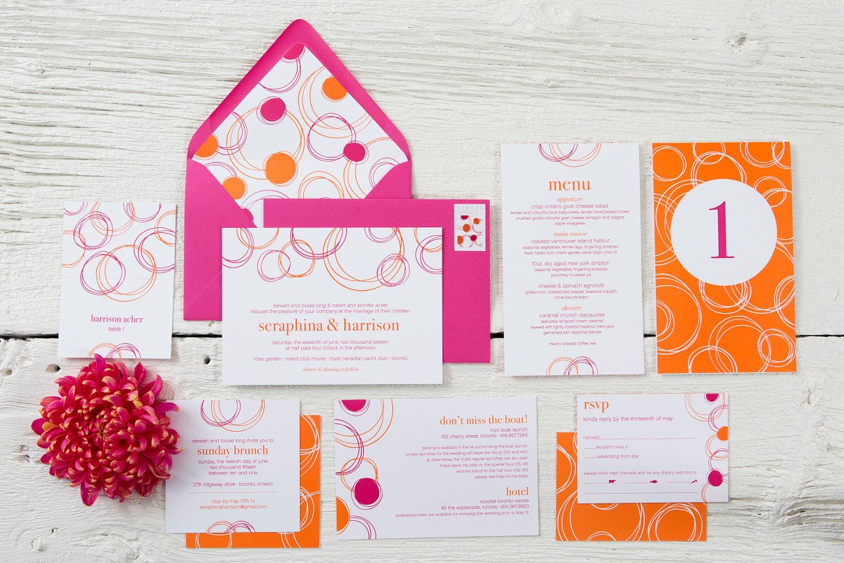 Circles Wedding Invitation Suite, an Invitation Template by Laura K Invitations (Photo 2 of 5)