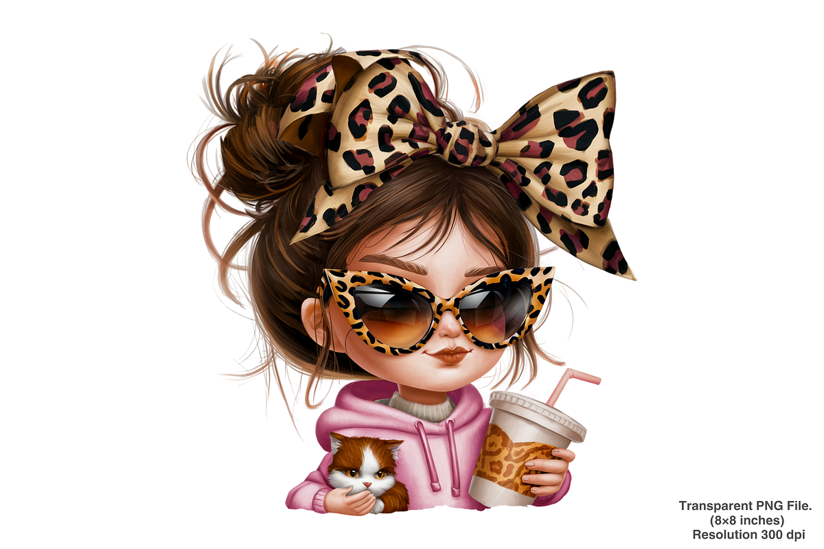 Girl Leopard Bow Clipart PNG Bundle, a Graphic by Clipart Bloom (Photo 4 of 12)