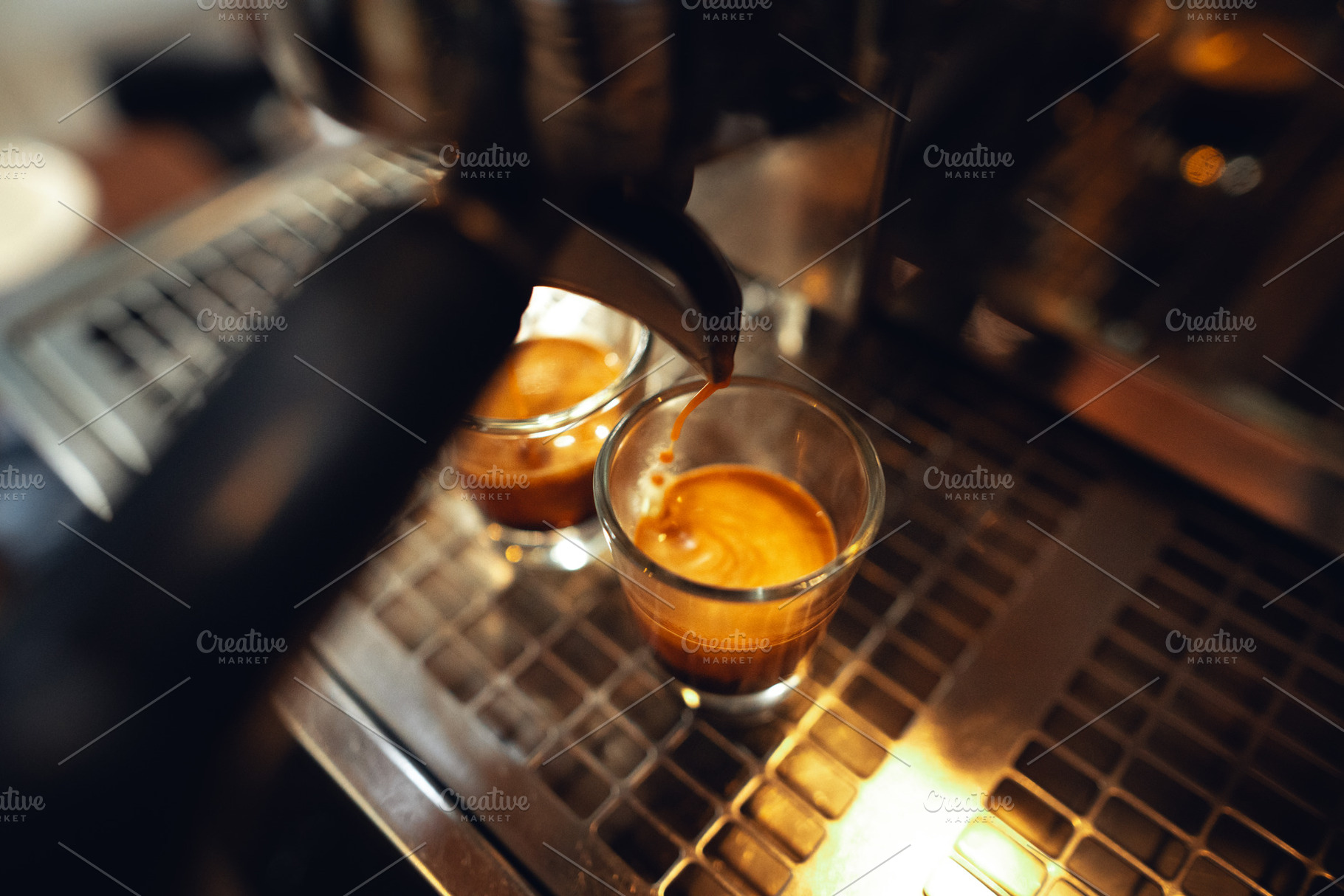 Coffee shot,Coffee machine pouring out espresso shot, a Food & Drink Photo by Art Rachen