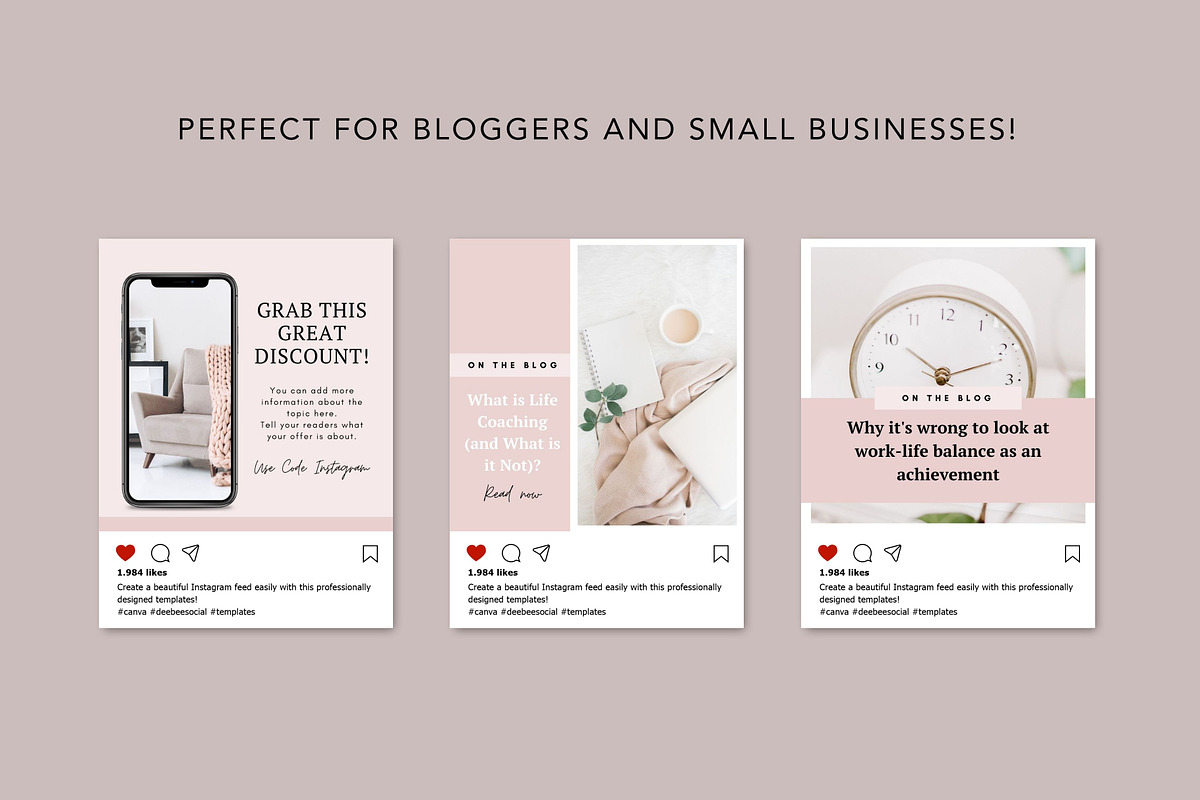 Amelia Instagram Templates Canva, a Social Media Template by DeeBeeDesign (Photo 8 of 10)