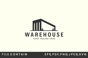vintage warehouse logo vector