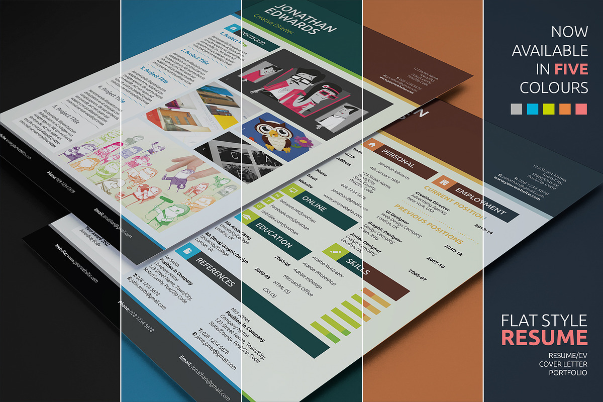 Flat Style Resume, a Resume Template by bilmaw creative (Photo 5 of 5)