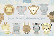 Cute Safari Animal Watercolor, an Animal Illustration by creationsbyapuruh (Thumbnail 1 of 6)