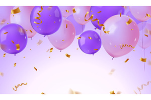 Realistic balloons confetti, an Object Illustration by Stock-Smart-Start