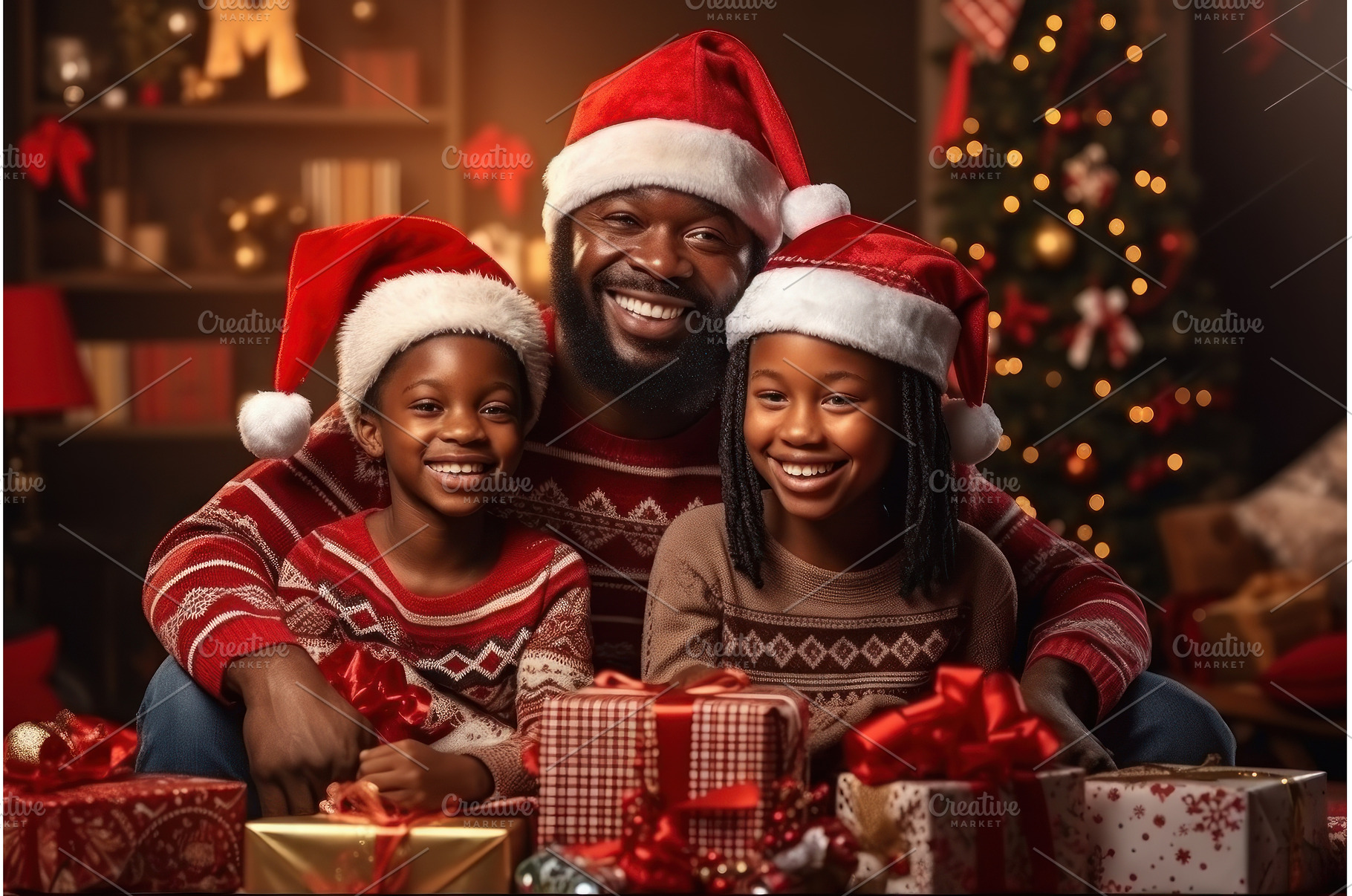 African family celebrating Christmas, a Person Photo by Yulia Furman
