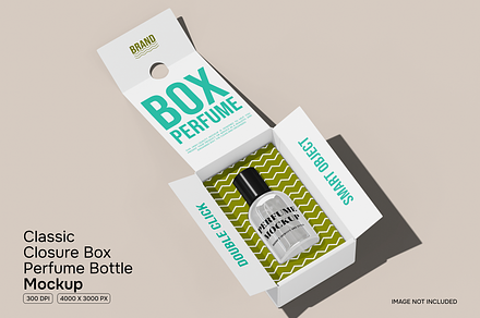 Classic Box Perfume Bottle Mockup, a Packaging Mockup by Permadi Creative