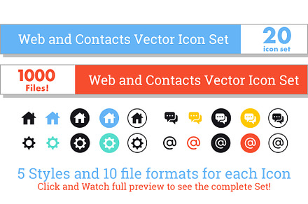 Web and Contacts Vector icons set, an Outline Icon by FourLeafLover