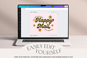 Retro Groovy Thank You Card Canva, a Business Card Template by Summit Avenue (Thumbnail 4 of 7)