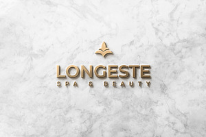 Logo Mockup 3D Front Gold Marble