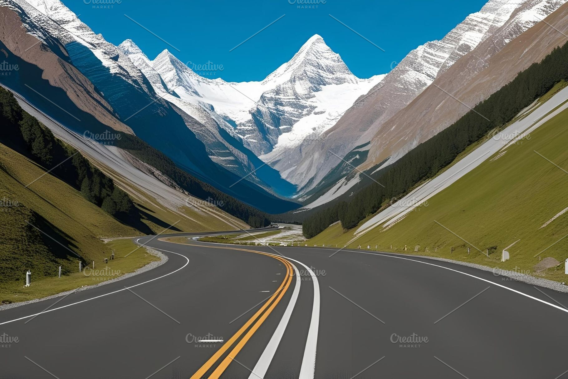 Empty road landscape, a Nature Photo by ComfortQ