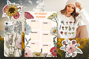 Retro field flowers & sunflowers, a Decorative Illustration by marie dricot (Thumbnail 6 of 10)