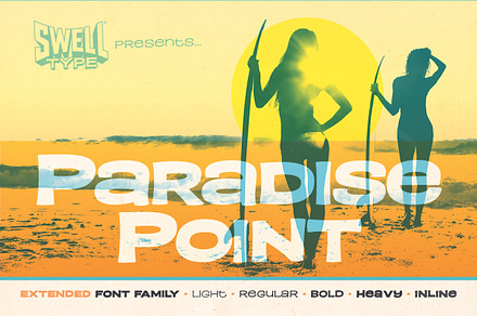 Paradise Point Extended surf font, a Sans Serif Font by Swell Type