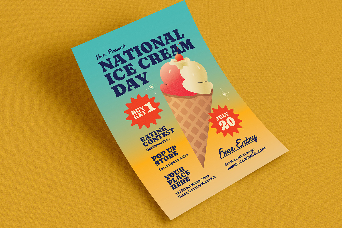 National Ice Cream Day Flyer, a Flyer Template by Guuver (Photo 3 of 3)