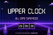 Upper Clock Digital 4 All-cap Font, a Handwritten Font by Casloop Studio (Thumbnail 1 of 8)