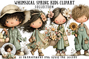 Whimsical Spring Kids Clipart, an Illustration by OK Design (Thumbnail 1 of 6)