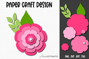 Paper Flower SVG Cut File Bundle, a Decorative Illustration by illuztrate (Thumbnail 3 of 16)