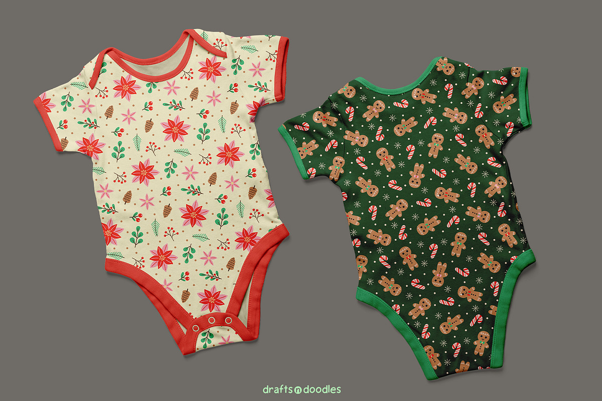 Merry Christmas Clipart and Patterns, a Seasonal Illustration by Drafts n Doodles (Photo 12 of 12)