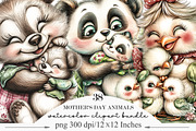 Mother's Day Animals Clipart, an Illustration by Designking (Thumbnail 1 of 5)