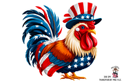 Patriotic Rooster Sublimation PNG, a Graphic by Clipart Bloom (Thumbnail 3 of 13)