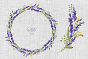Watercolor set with Lavender Flowers, an Illustration by NataliVA (Thumbnail 4 of 4)