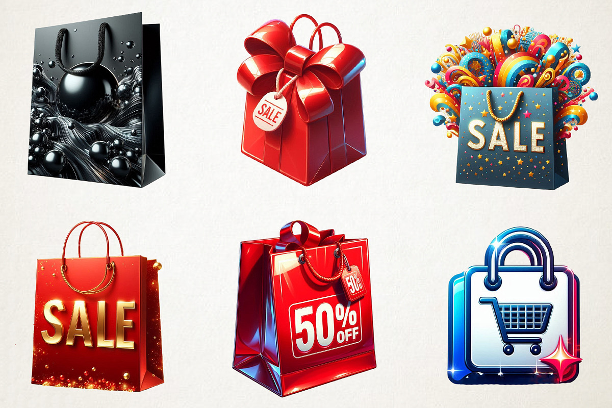 Black Friday Shopping Bags Clipart P, an Illustration by RobertsArt (Photo 2 of 5)