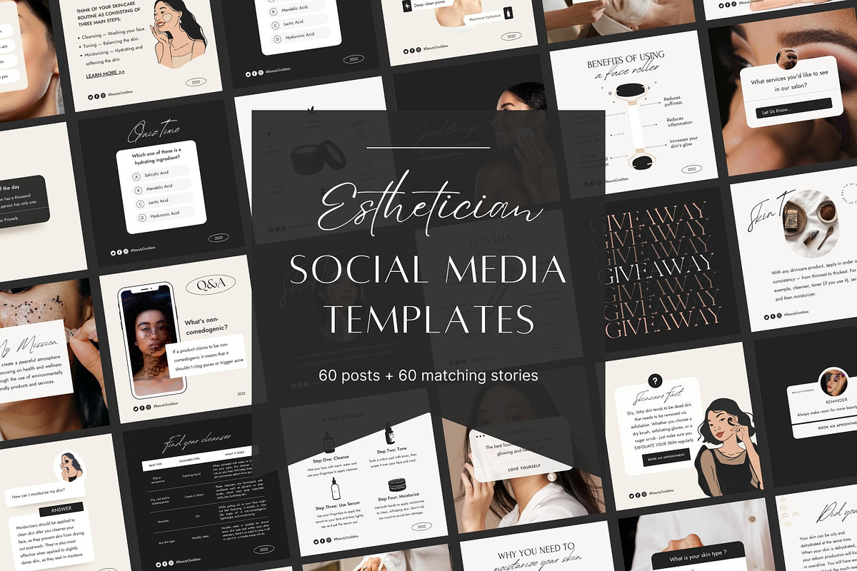 Canva Skincare templates, a Social Media Template by LiliesandBerries (Photo 1 of 19)