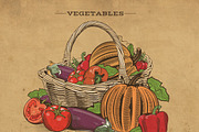 Vintage Fruits & Vegetables Baskets, an Object Graphic by ConceptCafe (Thumbnail 6 of 7)