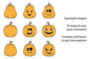 Halloween faces, ghosts and pumpkins, a Graphic by InkySplash (Thumbnail 3 of 4)
