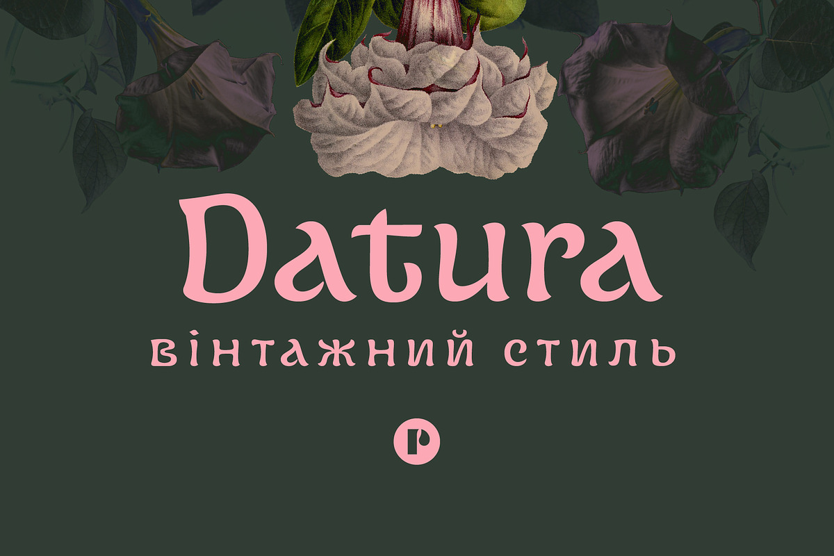 Datura —Fantasy Retro Brush, a Sans Serif Font by Pedroglifos (Photo 1 of 12)