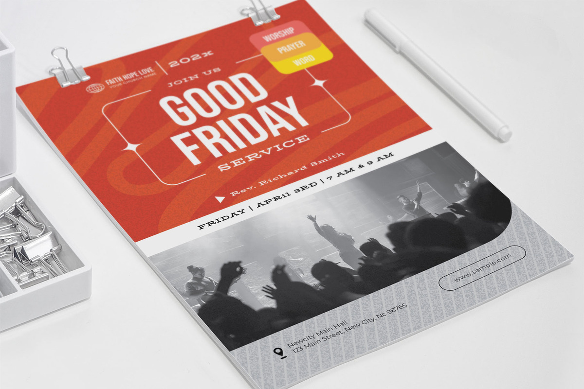 Good Friday Orange Grey, a Flyer Template by Me55enjah Design (Photo 4 of 5)