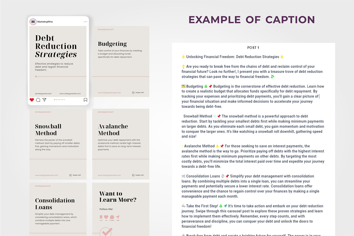 Financial Coach Instagram Carousels, a Social Media Template by Aks-Designs (Photo 4 of 6)