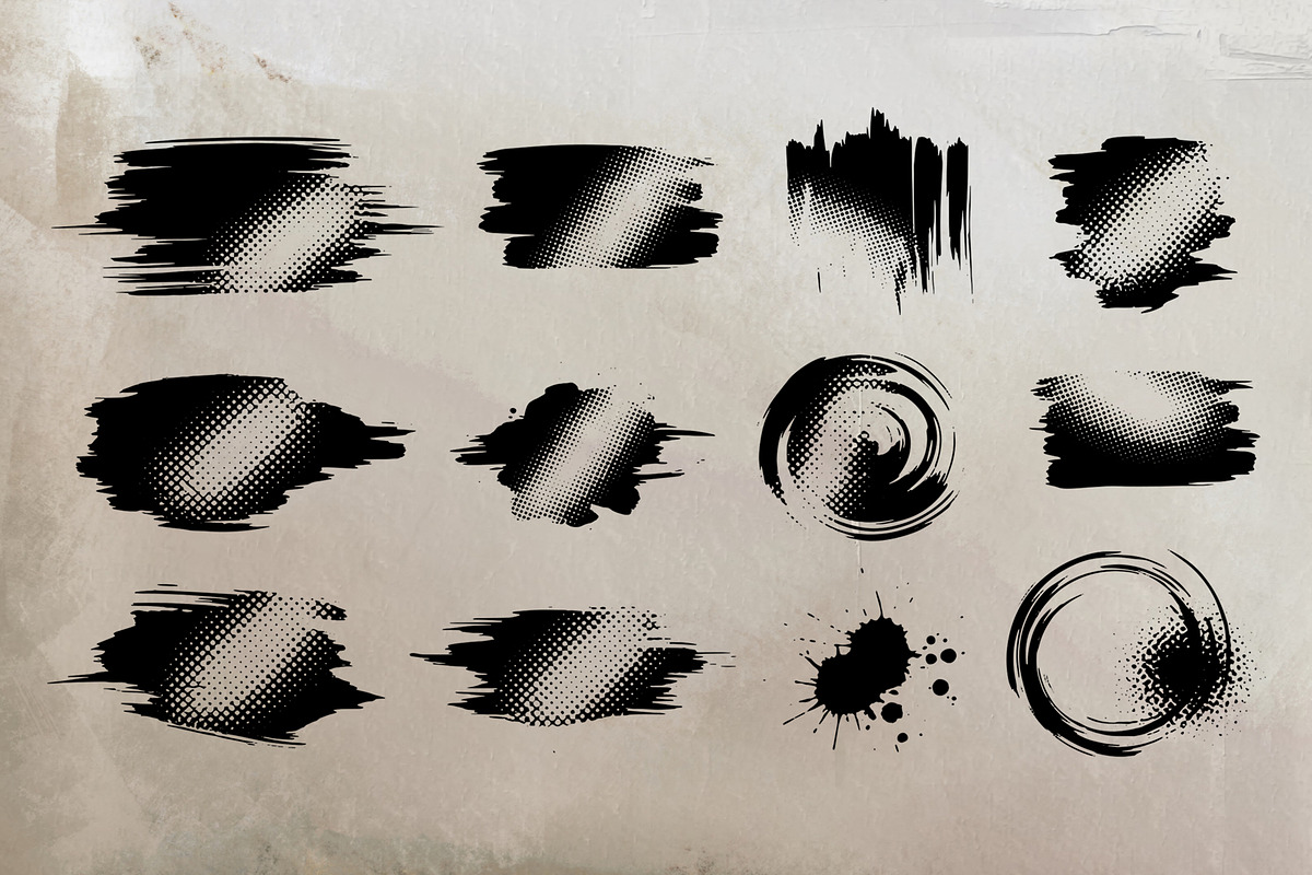 Brush Strokes Mixed Halftone Texture, a Brush Add-On by zahidhossainalif (Photo 2 of 3)
