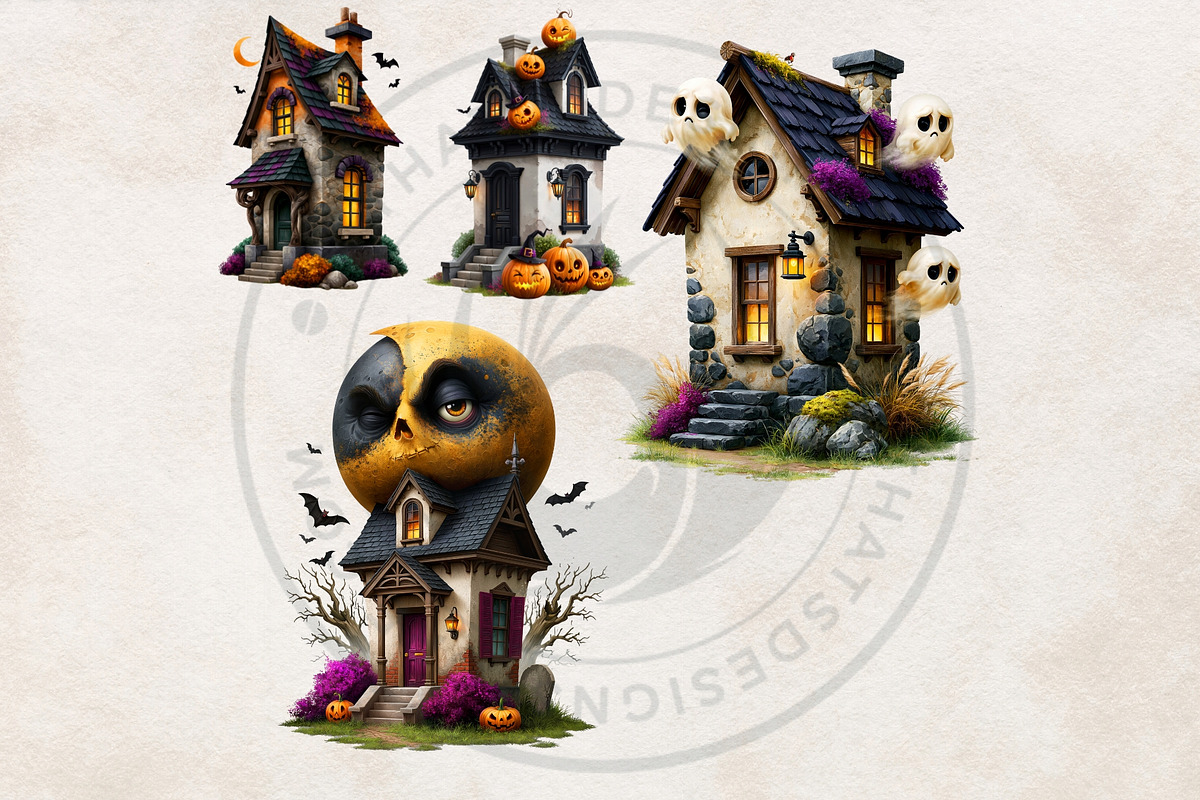Funny Halloween Clipart PNG Set, a Seasonal Illustration by ThatsDesignArt (Photo 13 of 16)