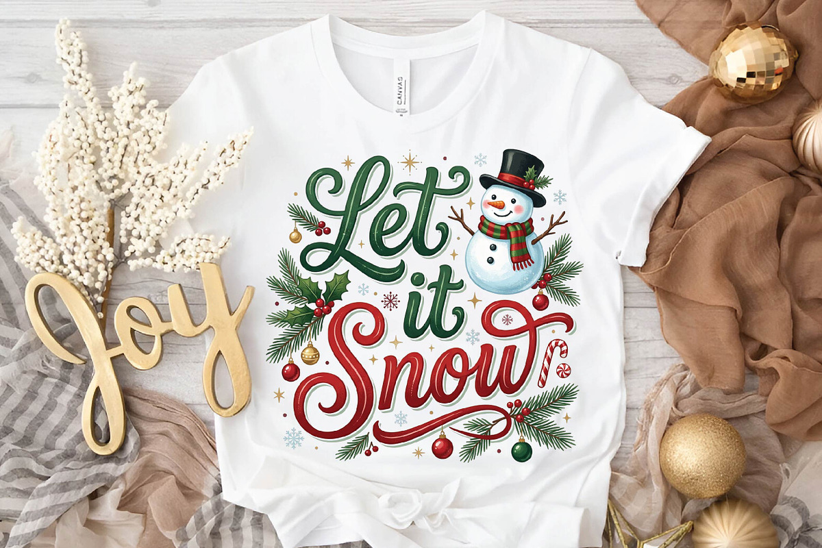 Let It Snow Christmas Sublimation, a Seasonal Illustration by DreamPrint404 (Photo 3 of 6)