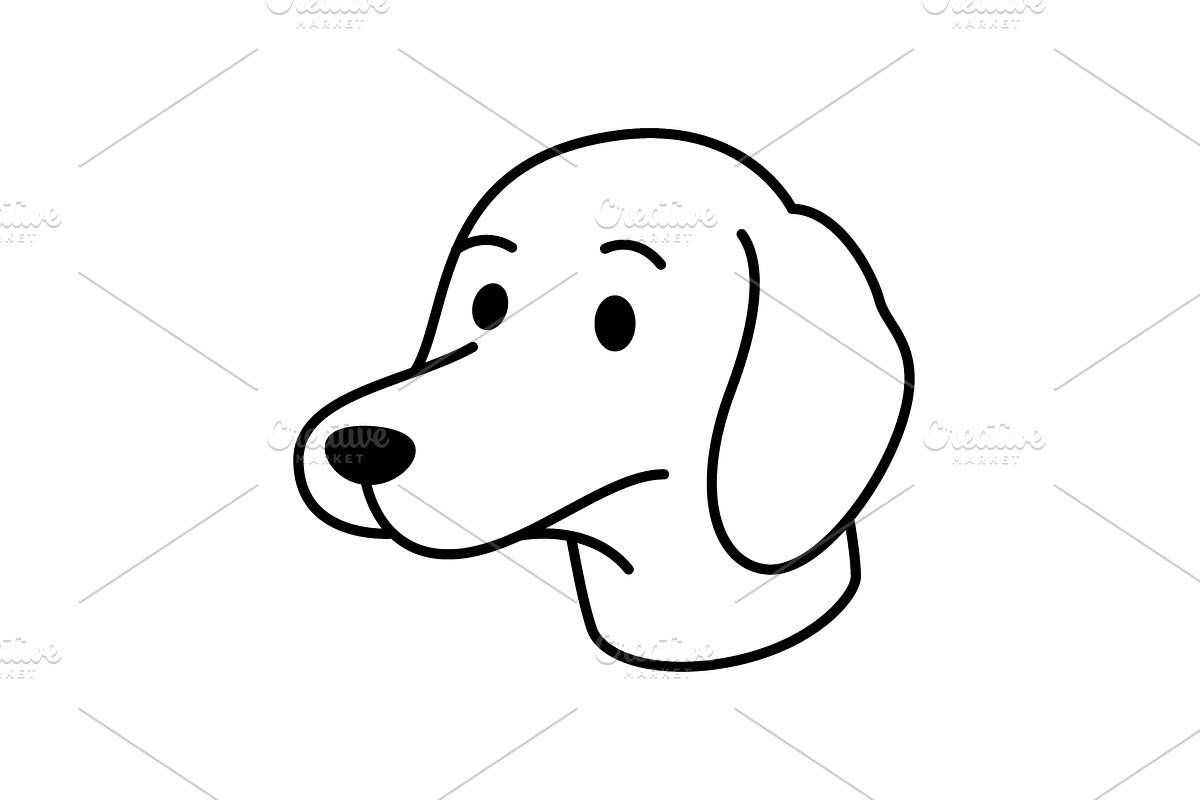 Hound dog with long ears and gentle, an Animal Illustration by GraphiShop