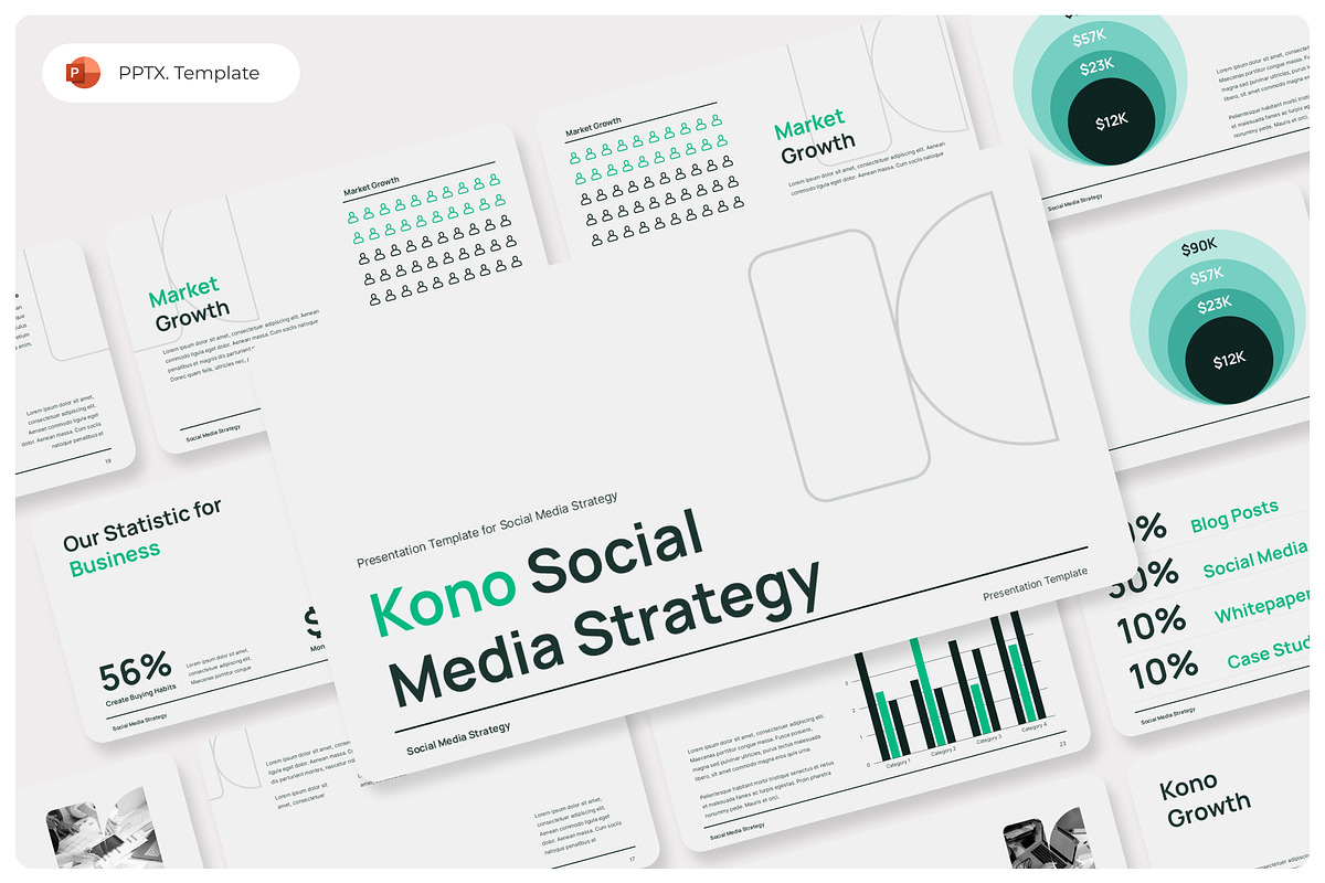 Kono SocialMedia Strategy PowerPoint, a Presentation Template by Premast (Photo 1 of 4)