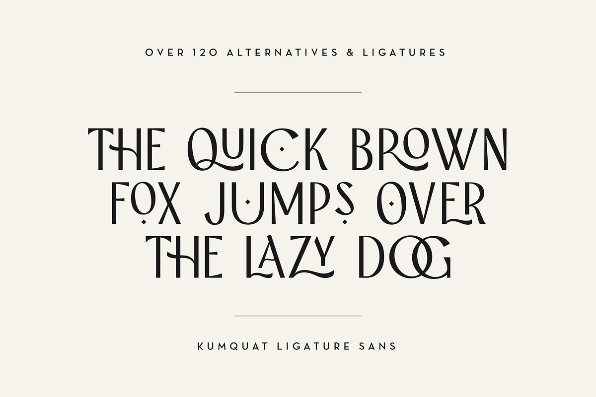 Kumquat Ligature Sans, a Sans Serif Font by Rachel Kick (Photo 10 of 14)