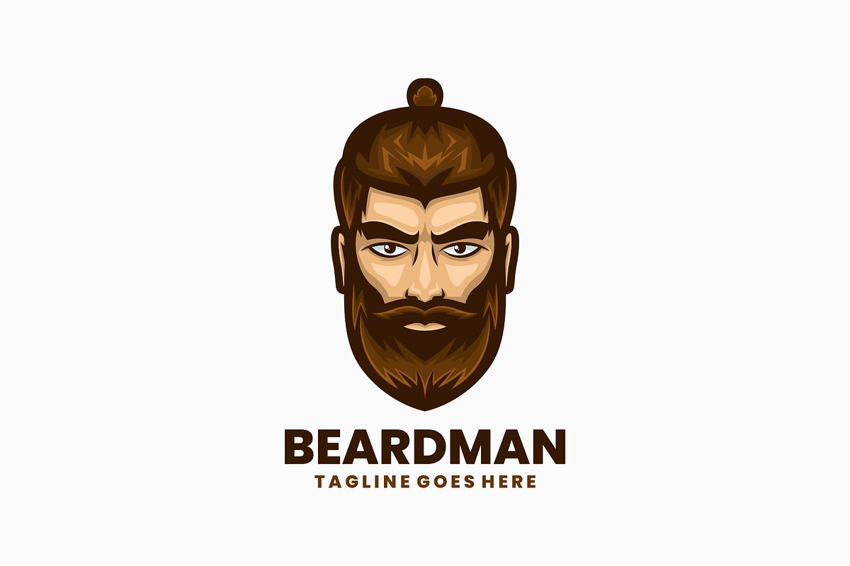 Bearded Man Mascot Cartoon Logo, a Branding & Logo Template by Artnivora.Std