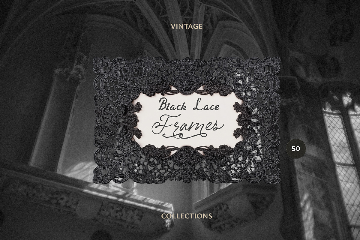 Vintage Black Lace Frames & Doilies, an Object Graphic by Lana Elanor (Photo 8 of 20)