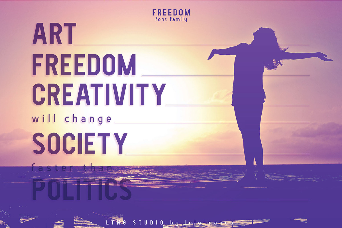 FREEDOM font family preview 4