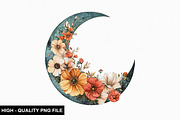Floral Moon Clipart Design Bundle, an Illustration by crative8112 (Thumbnail 8 of 10)