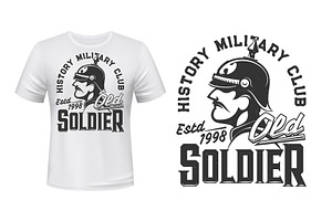 German Soldier T-shirt Print