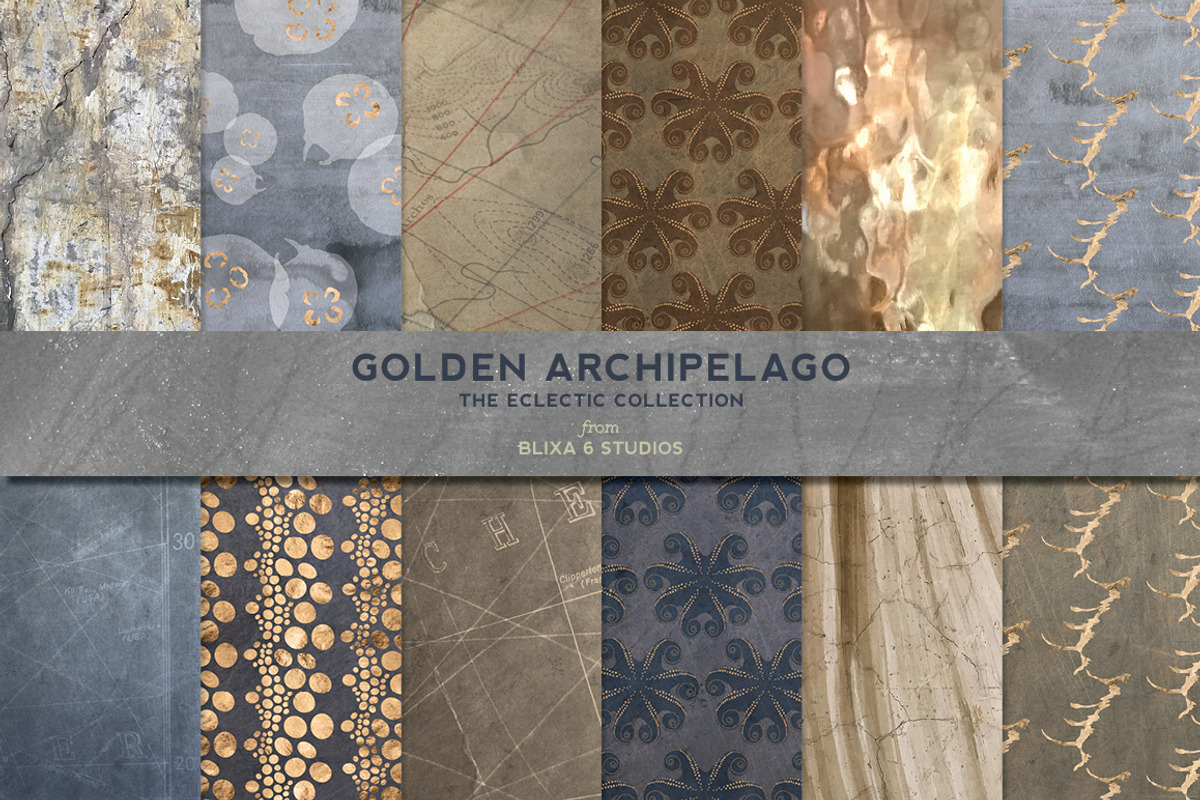 36 Watery Gold Patterns & Textures, a Pattern Graphic by Blixa 6 Studios (Photo 2 of 9)